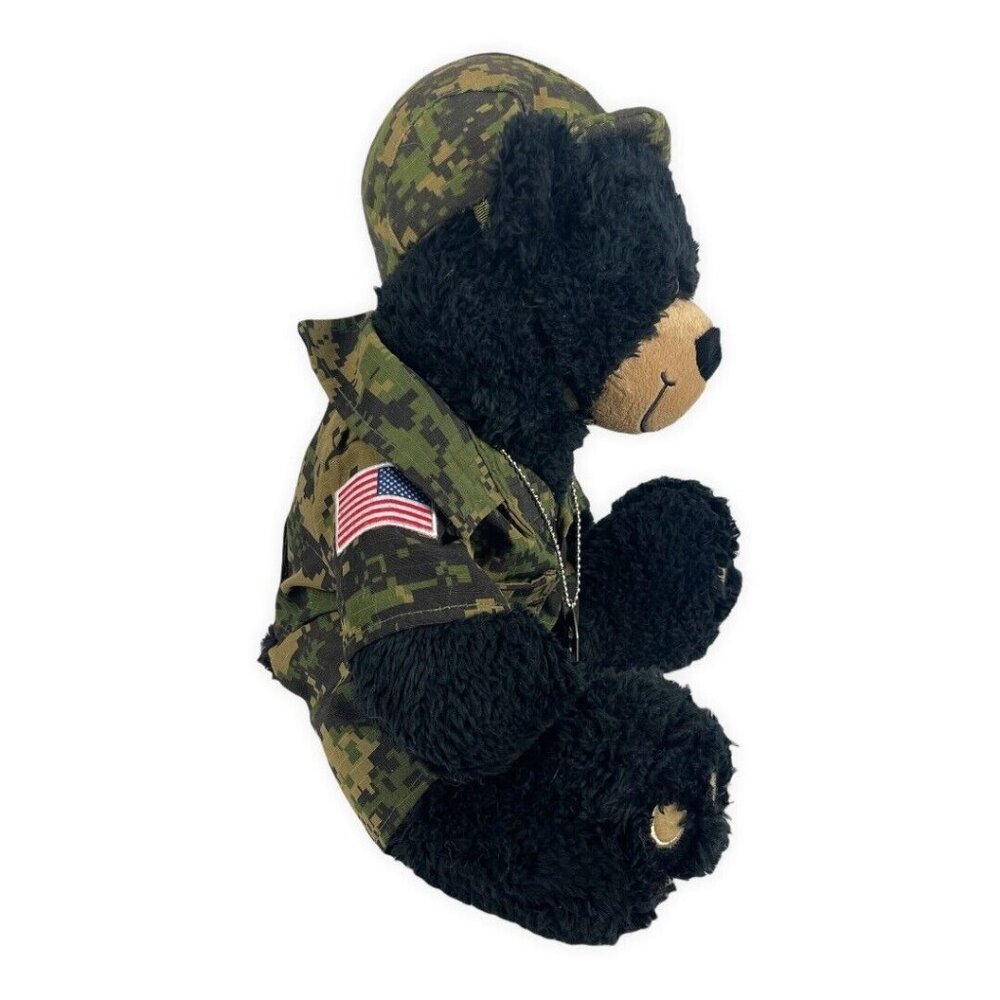Bear Digital Camo Black Bear Army Dog Tags Camouflage Plush Stuffed Toy Retired - Picture 6 of 8